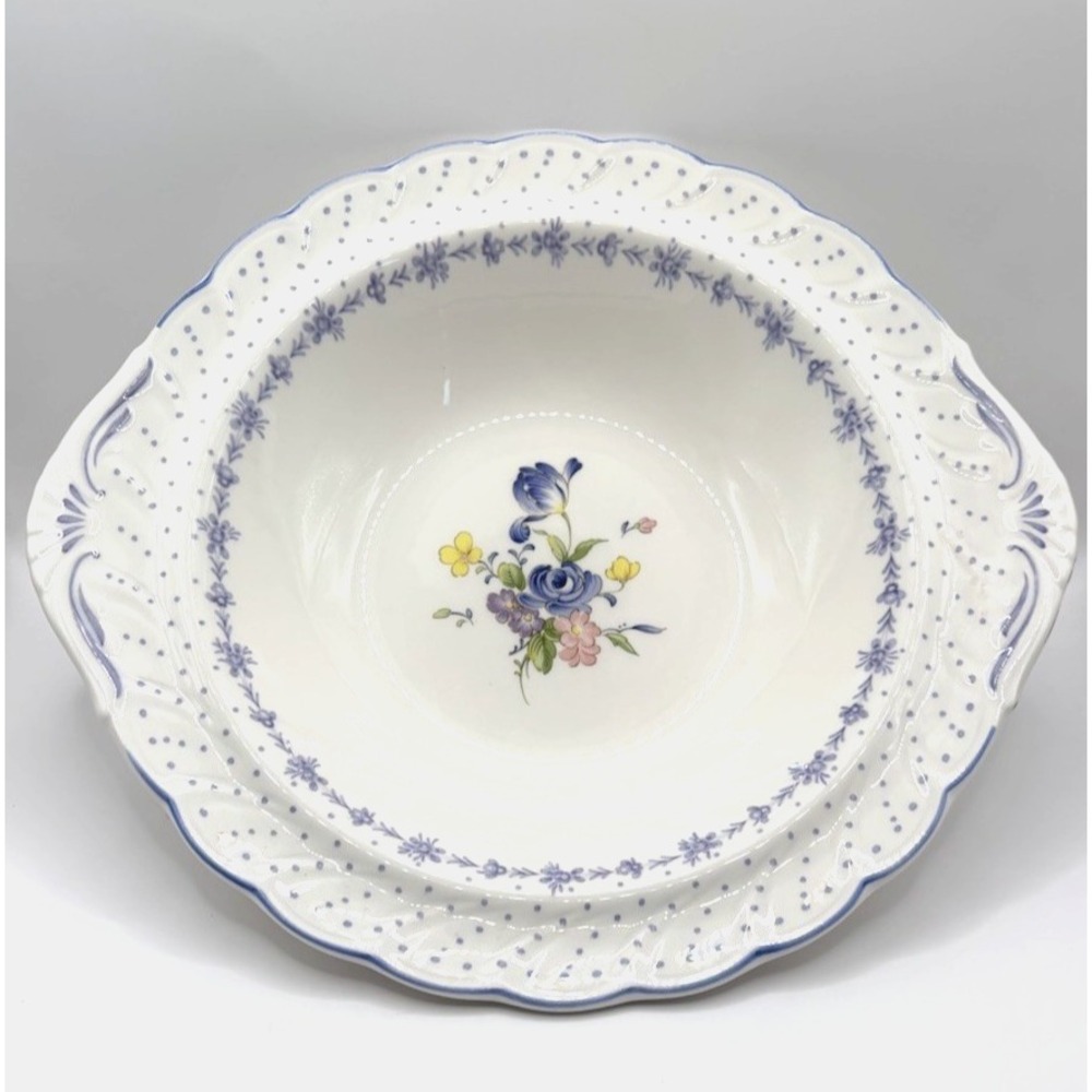 Nikko Tableware Blue‎ Peony Round Vegetable Bowl Purple Vintage